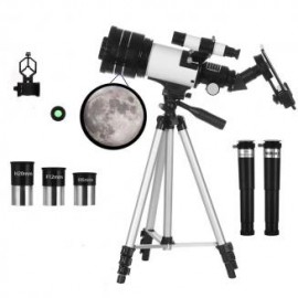 Telescopio refractor astronómico de 70 mm de apertura (15X-150X) para adultos y niños, principiantes en astronomía, telescopio 