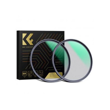 62mm Kit Filtros Black Mist 1/4 + 1/8 Efecto Cinematográfico, Serie Nano-X